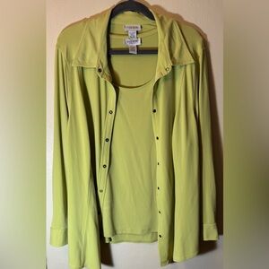 Avenue Stretch 18/20 Lime Green Blouse Set